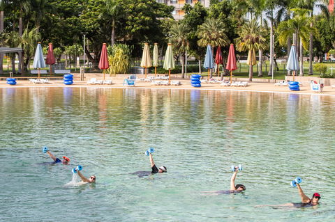 Aqua Fitness In The Wave Lagoon - Accommodation Sunshine Coast 0