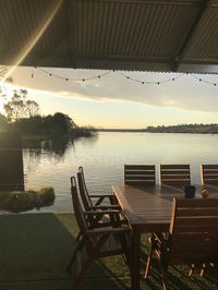 Shack built over the Murray River